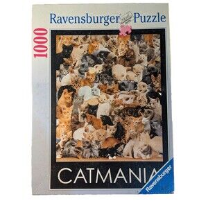 Ravensburger Catmania 1000 PC Jigsaw Puzzle 156290 1997 Cats Kittens Complete